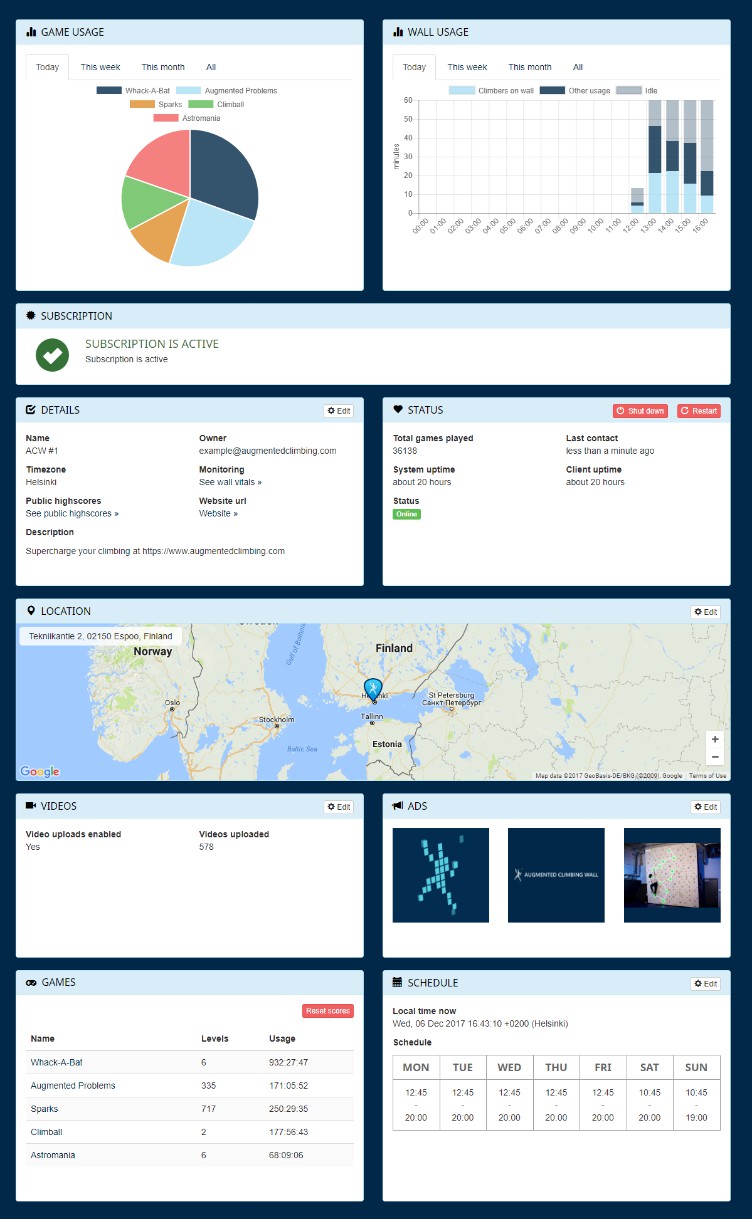 climbing wall platform