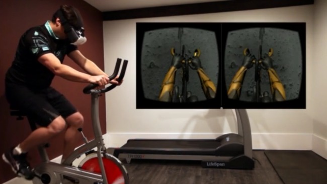 virtual reality sensor cycling veloporter sensor virtual reality