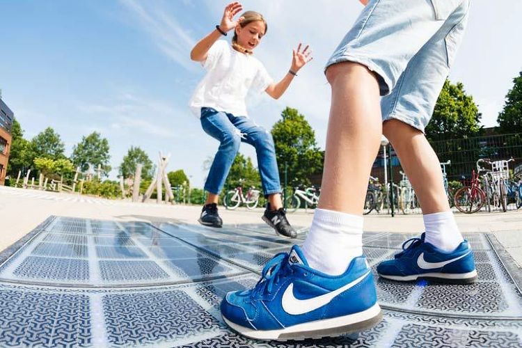solar powered interactive floor